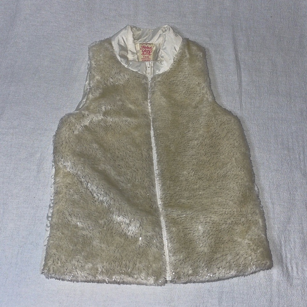 Faded Glory Vest Girl Size S (6-6X) Faux Fur  front
